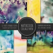 Watercolor Collage Paper for Scrapbooking