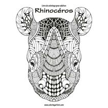 Livre de coloriage pour adultes Rhinocéros 1 (Rhinocéros)