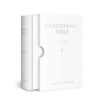 HOLY BIBLE: King James Version (KJV) White Compact Christening Edition