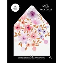 Watercolor Flowers Envelope Liners Euro Flap 5x7 with Floral Design