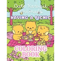 Cute Kawaii Animals Having a Picnic Coloring Book