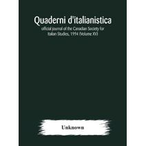 Quaderni d'italianistica; official journal of the Canadian Society for Italian Studies, 1994 (Volume XV)